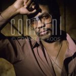 18-05-1982 Herbie Hancock at studio in Amsterdam, by order of CBS.

[keywords]Posed, Headshot, Eyecontact[/keywords]